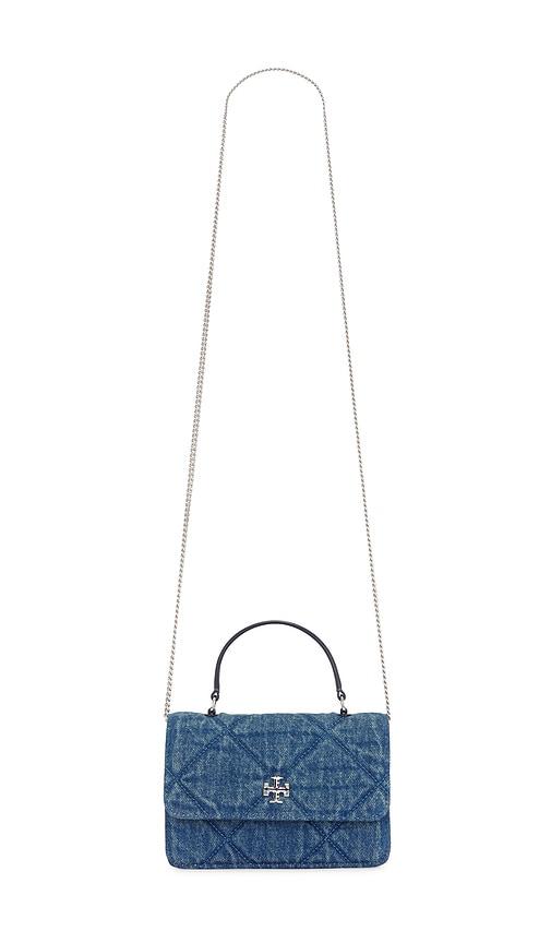 tory burch petite double bag in black in blue.