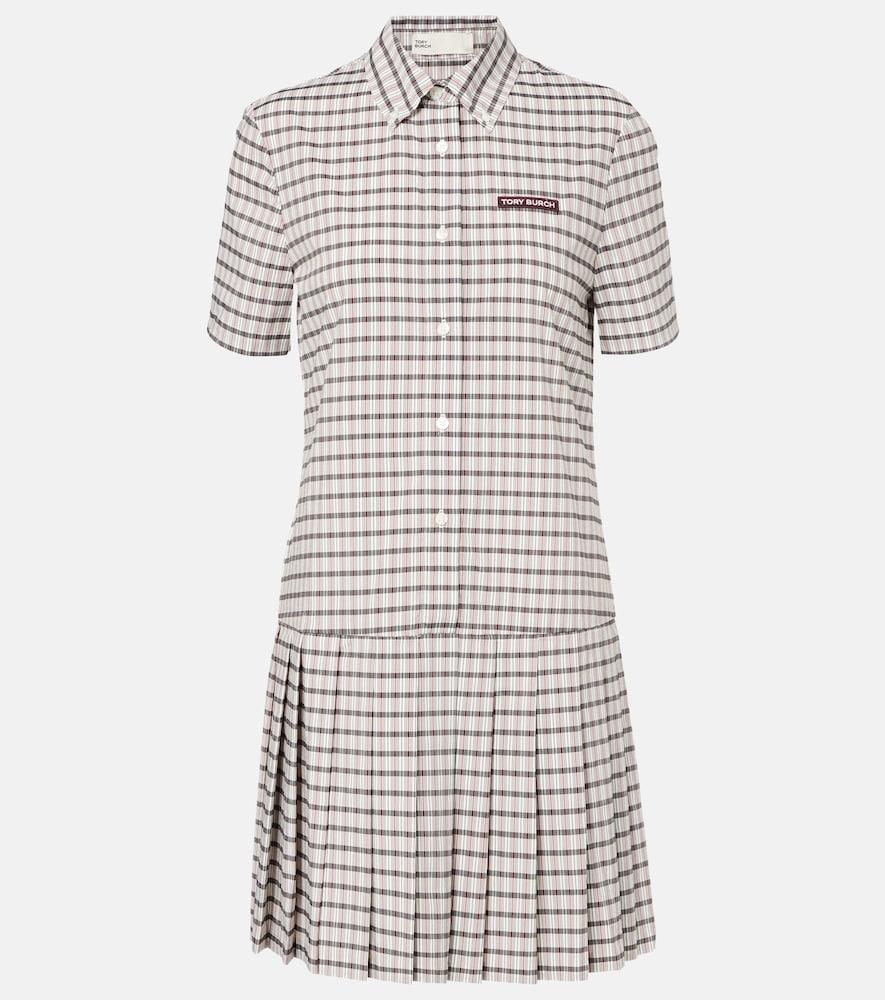 tory burch plaid pleated minidress