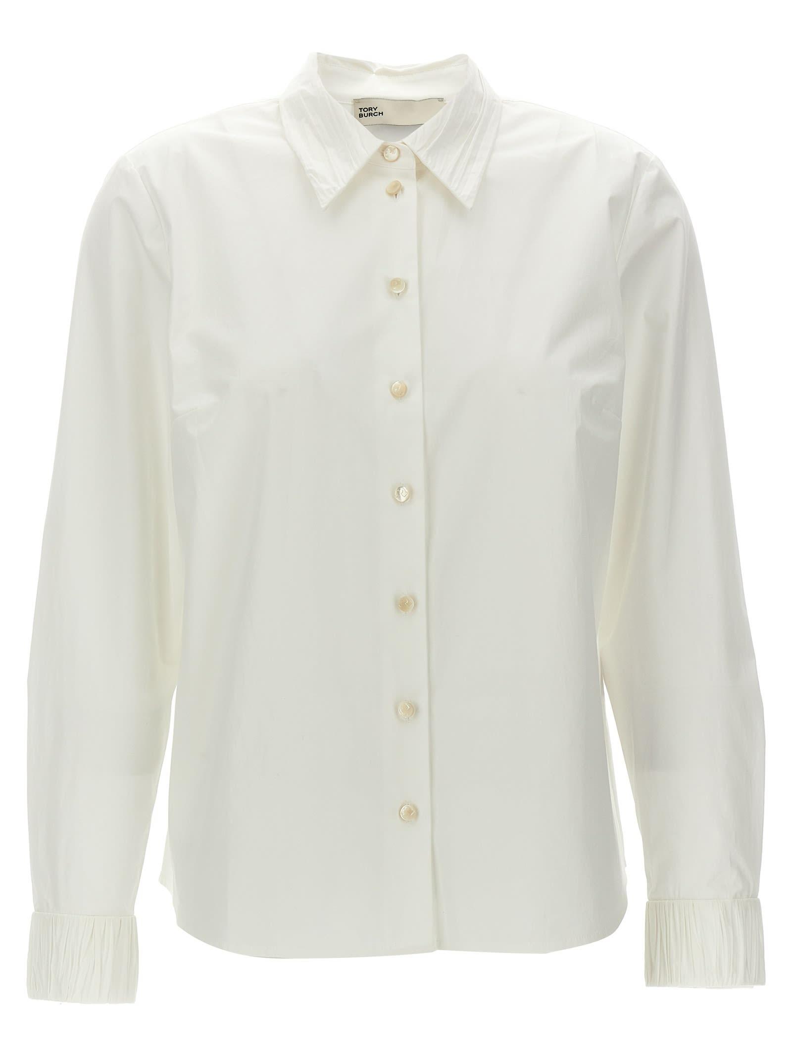 tory burch pleated detail shirt