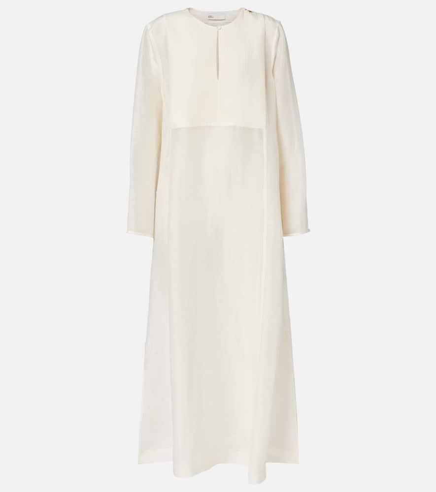 tory burch pleated linen and silk kaftan