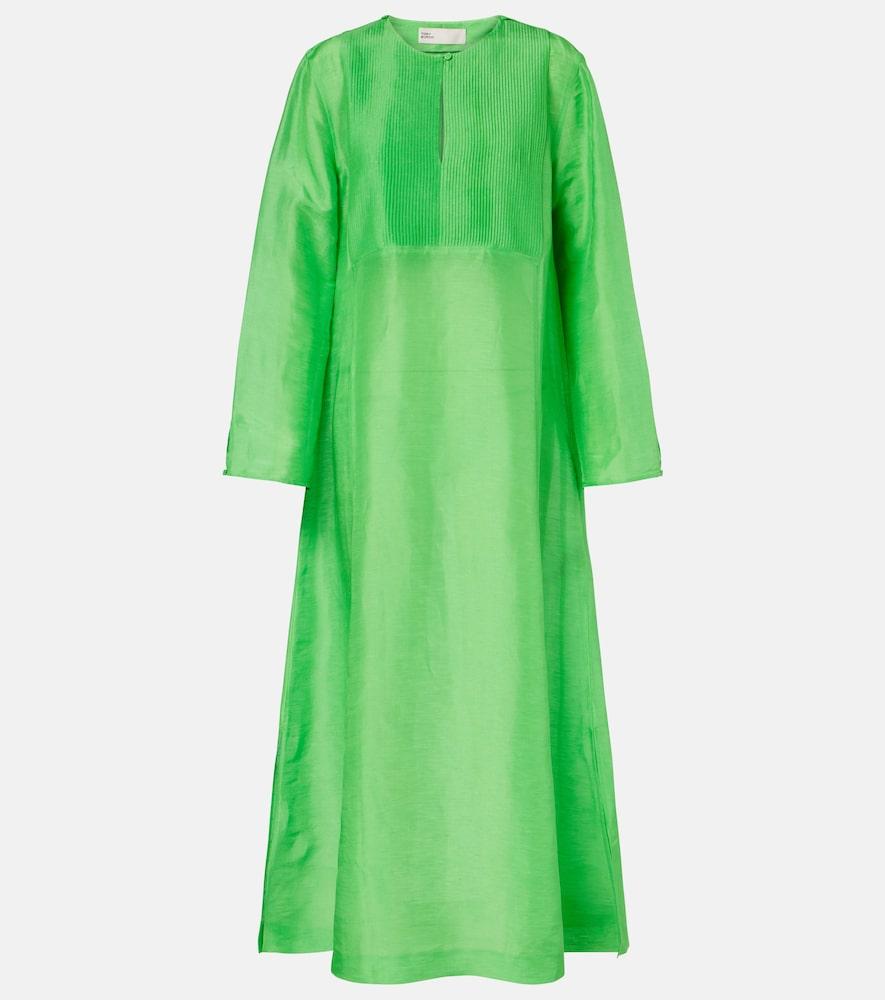 tory burch pleated linen and silk kaftan