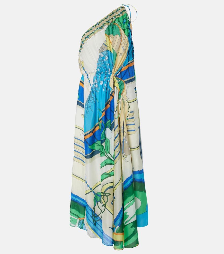 tory burch printed cotton and silk midi dress