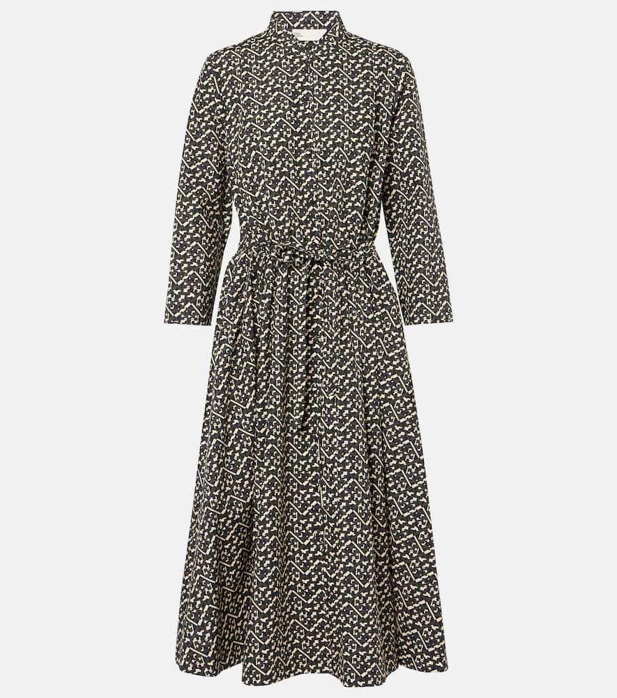 tory burch printed cotton poplin shirt dress