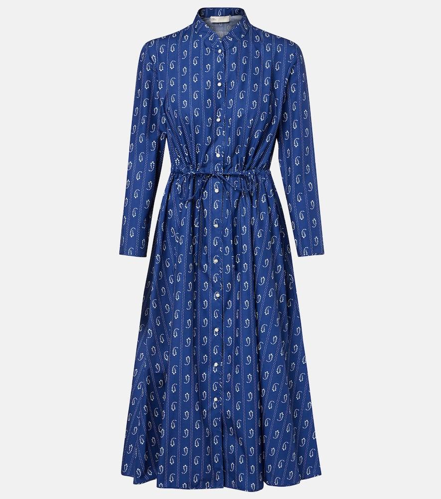 tory burch printed cotton shirt dress