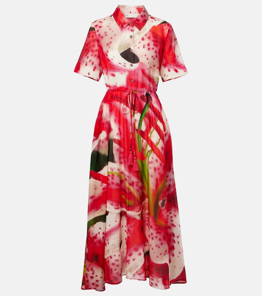 tory burch printed silk and cotton shirt dress
