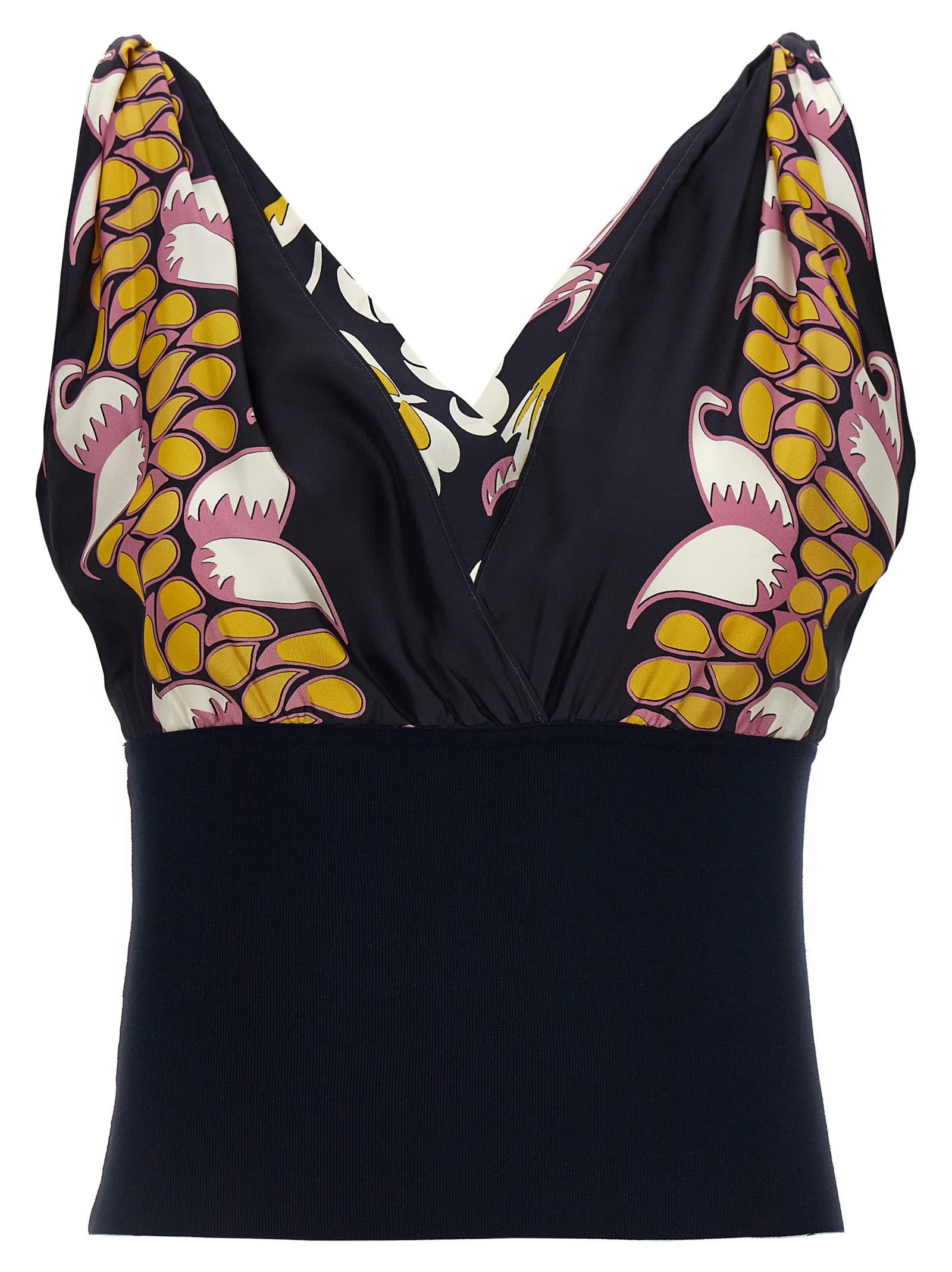 tory burch printed silk top