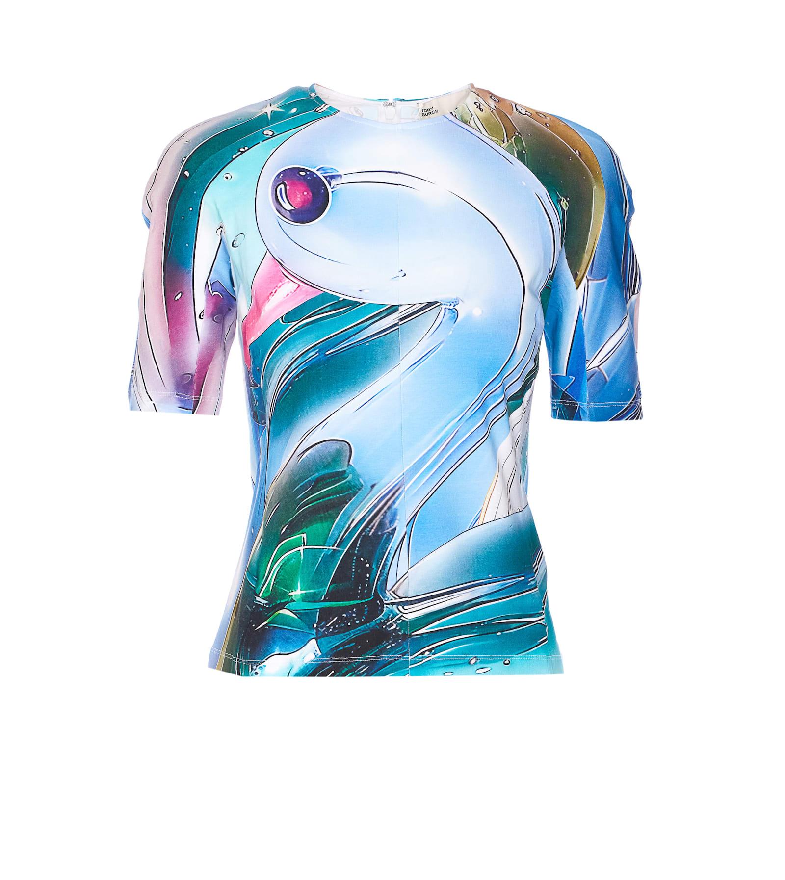 tory burch printed t-shirt
