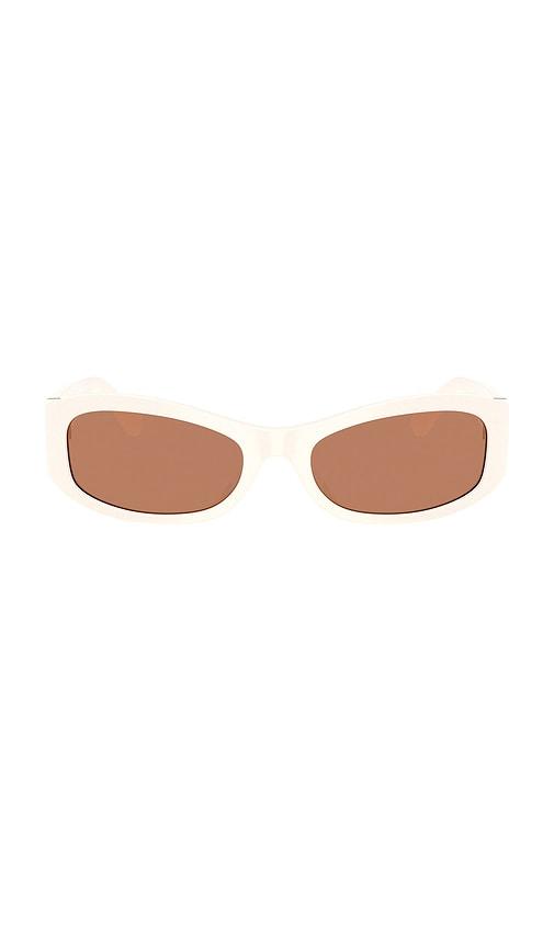 tory burch rectangular sunglasses in ivory.