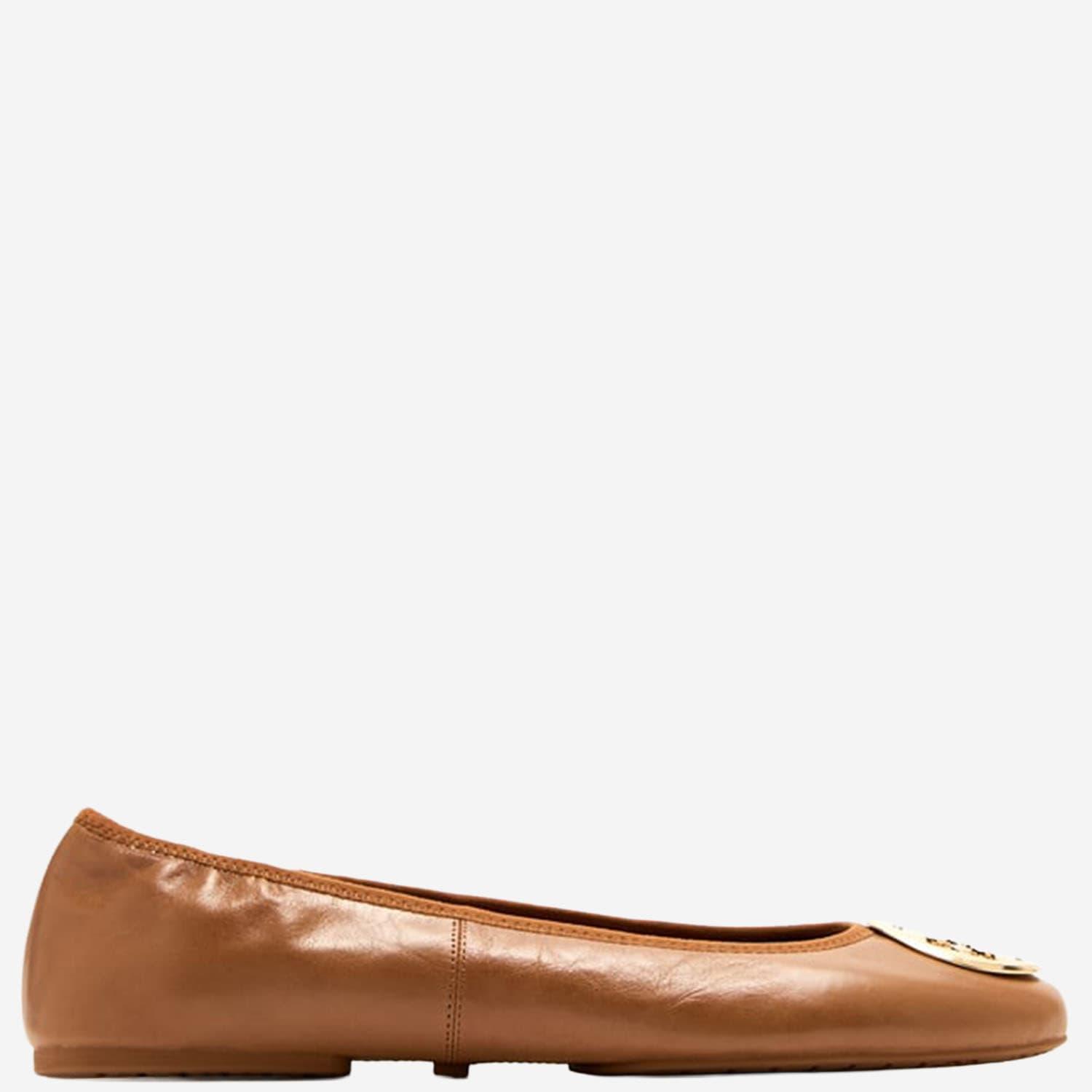 tory burch reva nappa leather ballerina flats