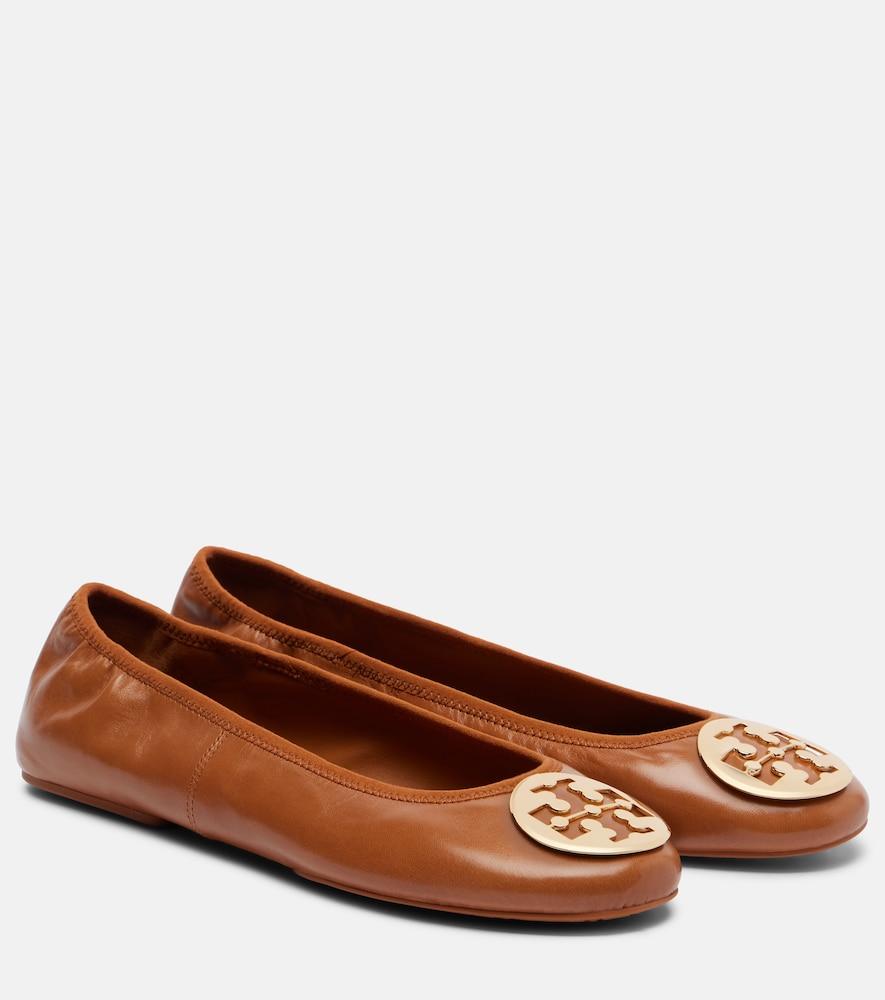 tory burch reva travel leather ballet flats