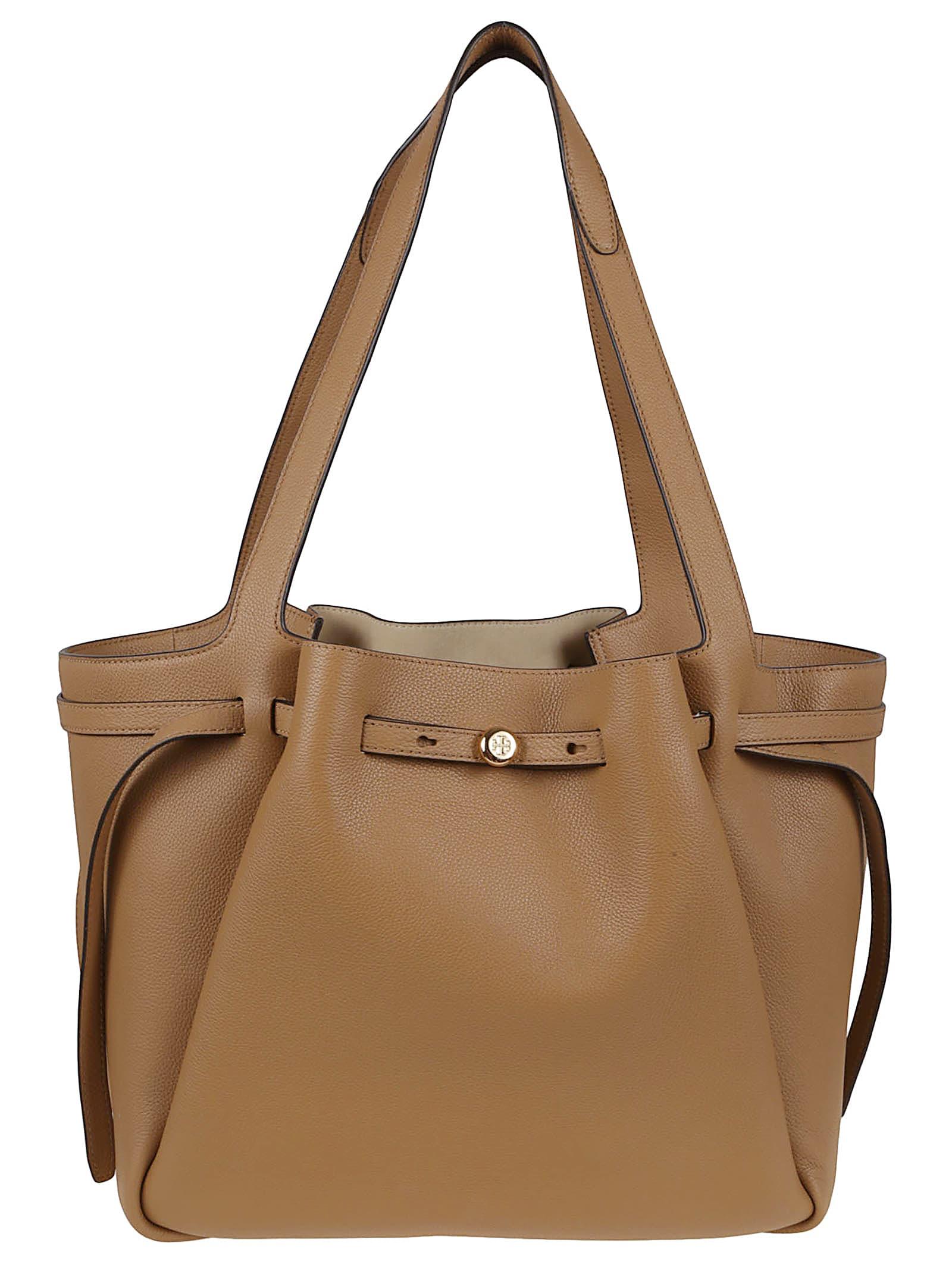 tory burch romy pebbled tote