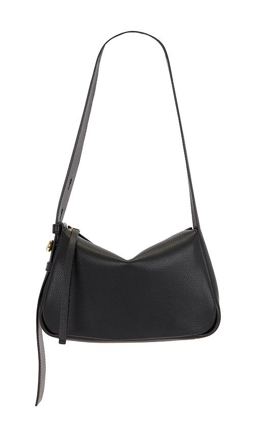 tory burch romy small shoulder bag in black.