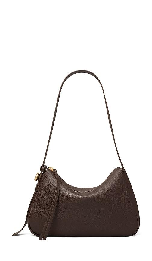 tory burch romy small shoulder bag in brown.