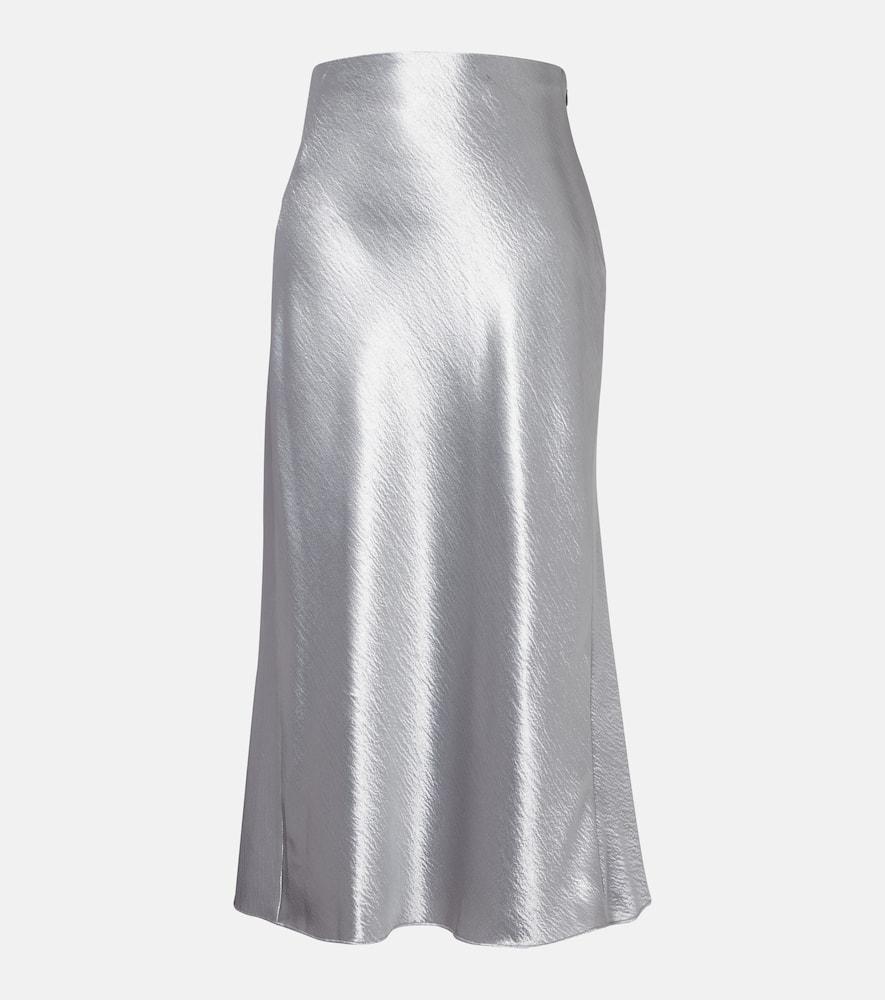 tory burch satin midi skirt