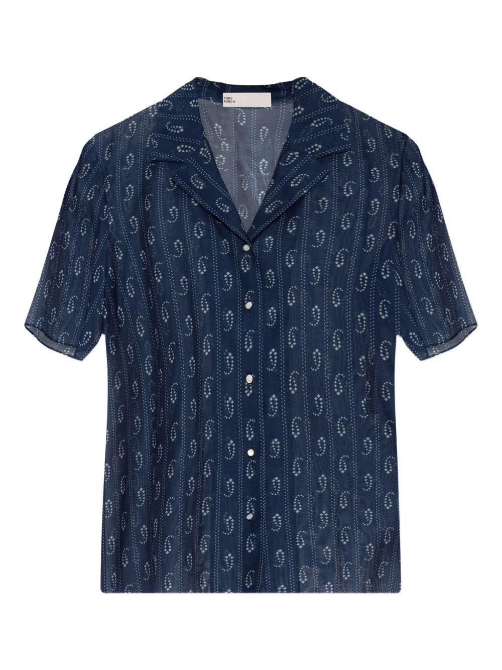 tory burch shirts blue cotton - women