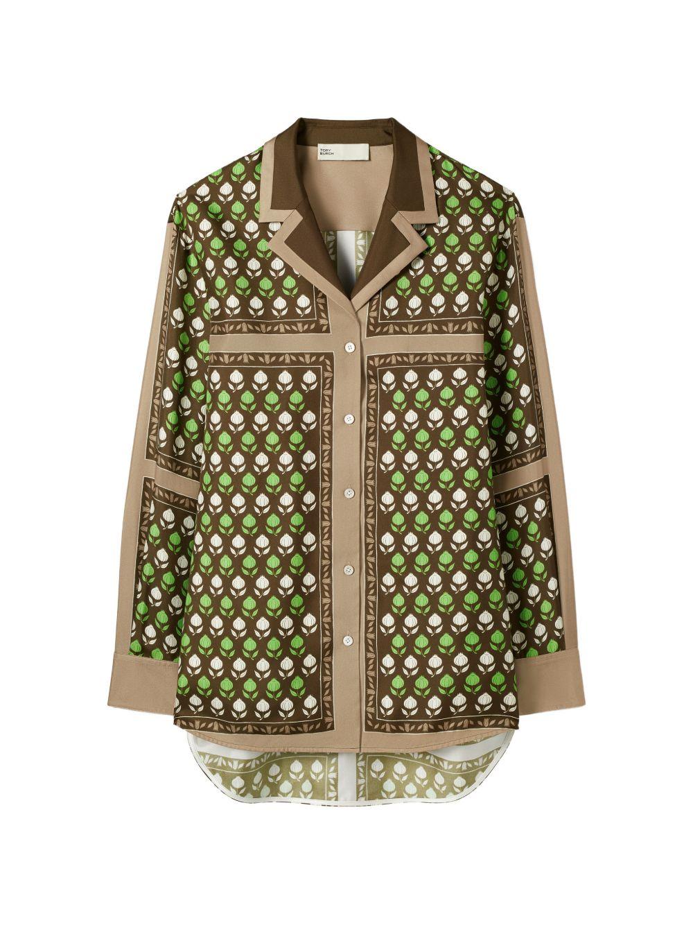 tory burch shirts brown silk - women