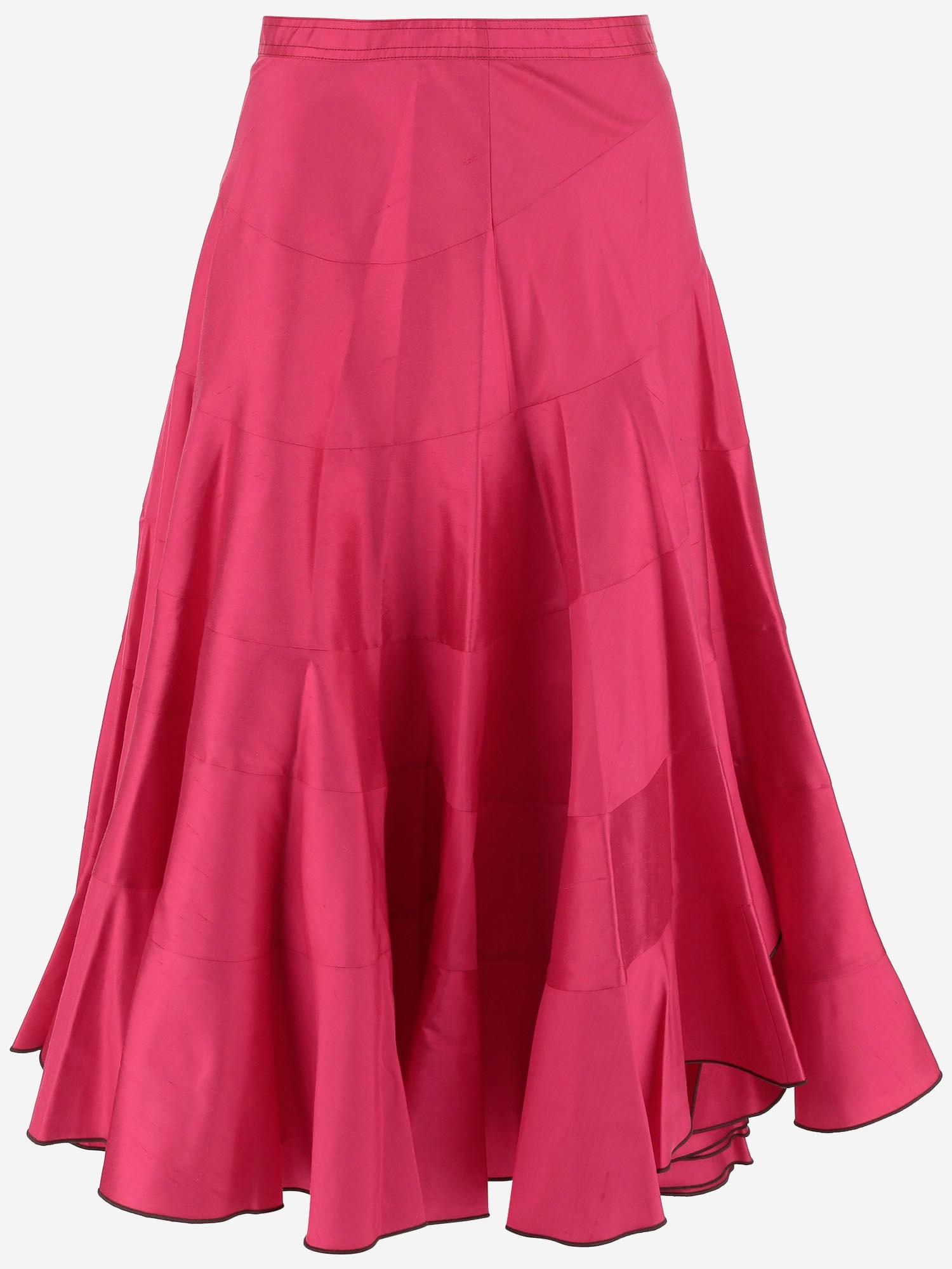 tory burch silk flared skirt