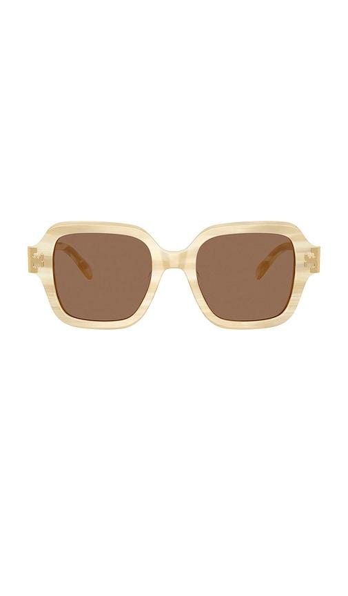 tory burch square sunglasses in ivory.