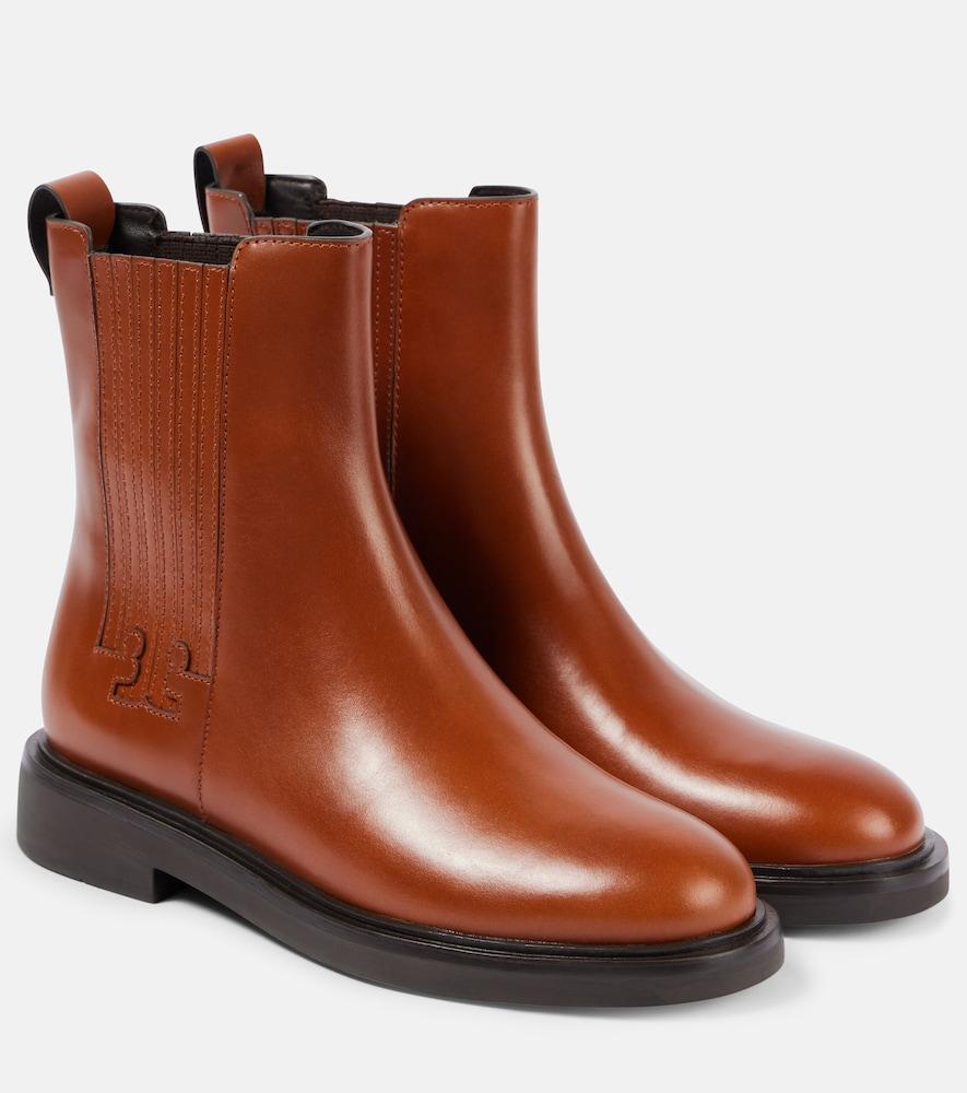 tory burch t monogram leather chelsea boots