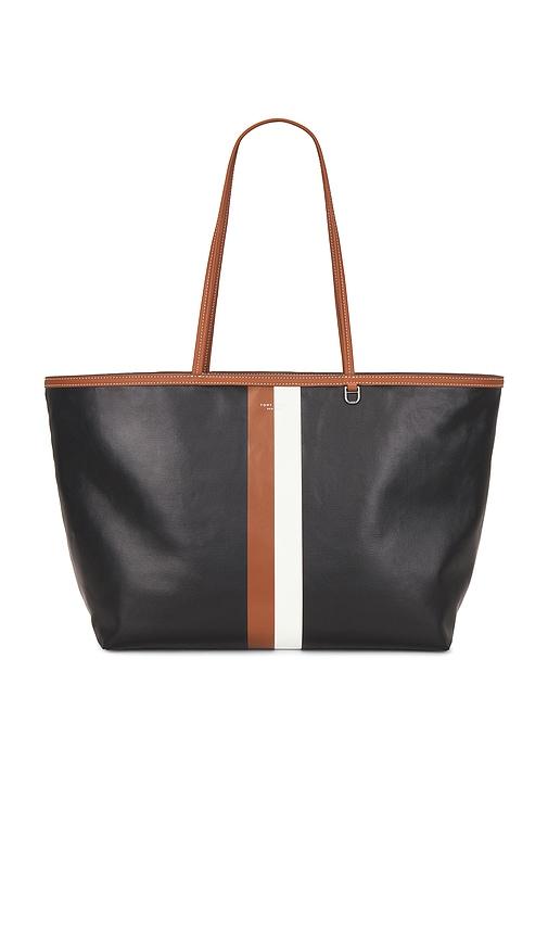 tory burch the racer tote in black.