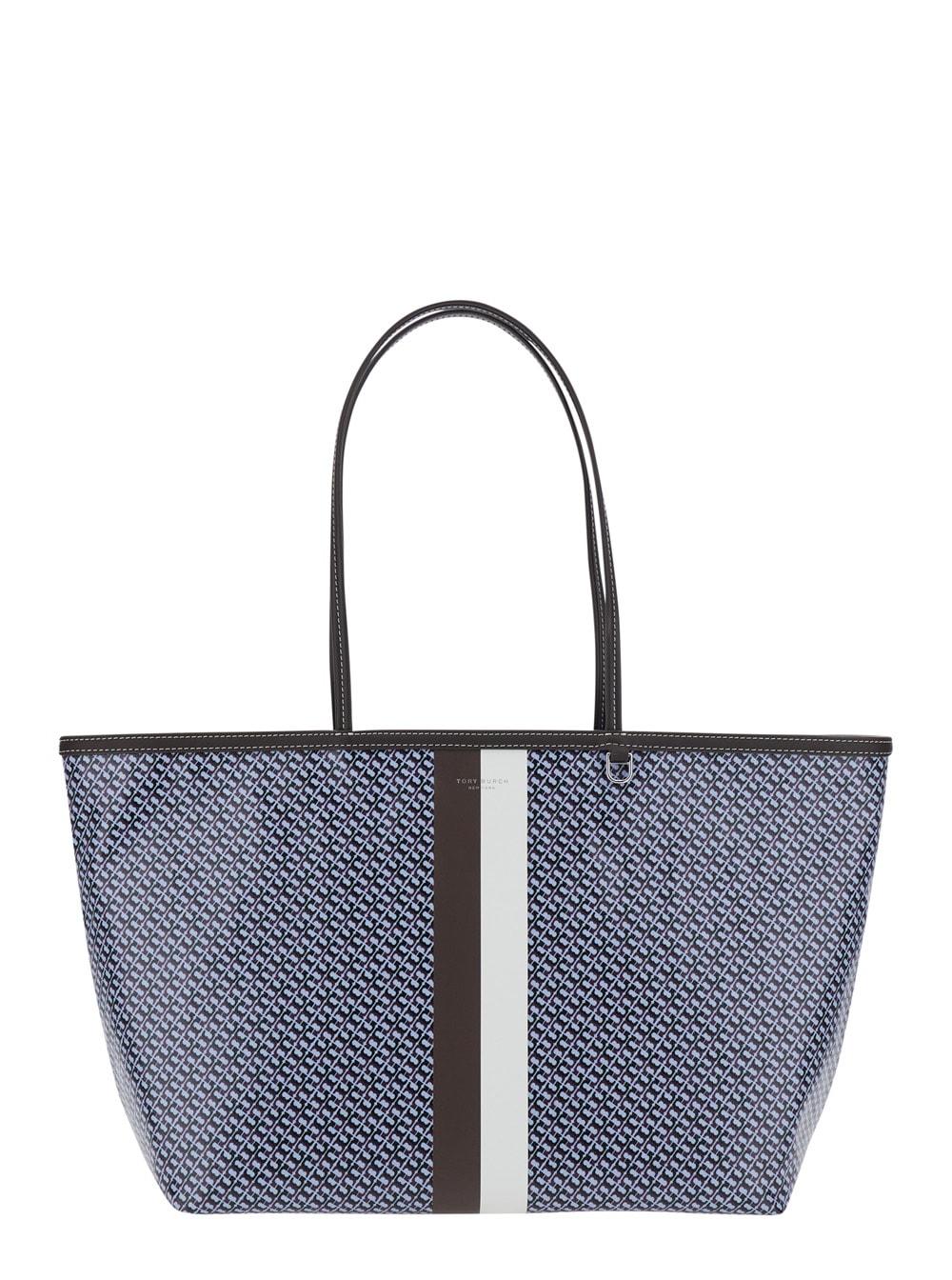 tory burch tote bag the racer tote with multicolor cotton fabric details for women