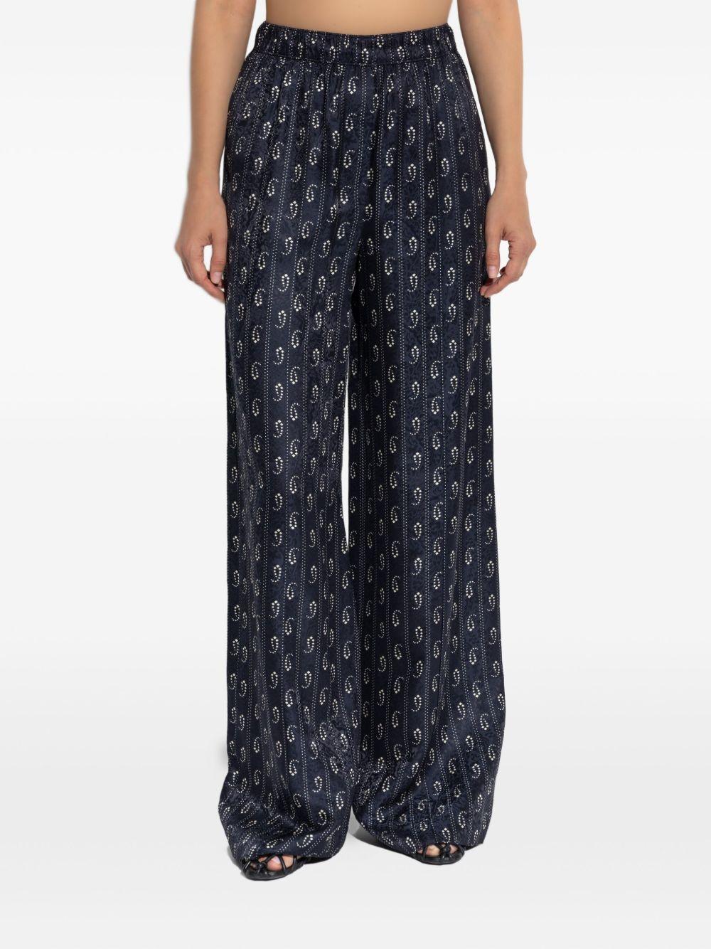 tory burch trousers blue viscose - women