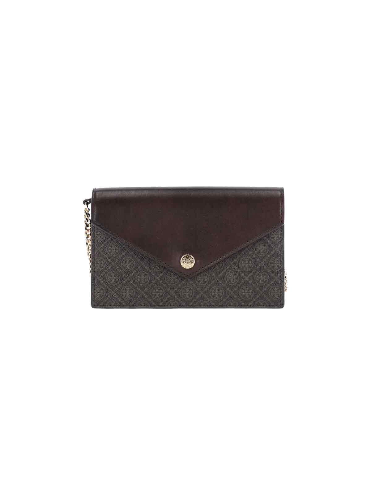tory burch wallets brown cotton - women