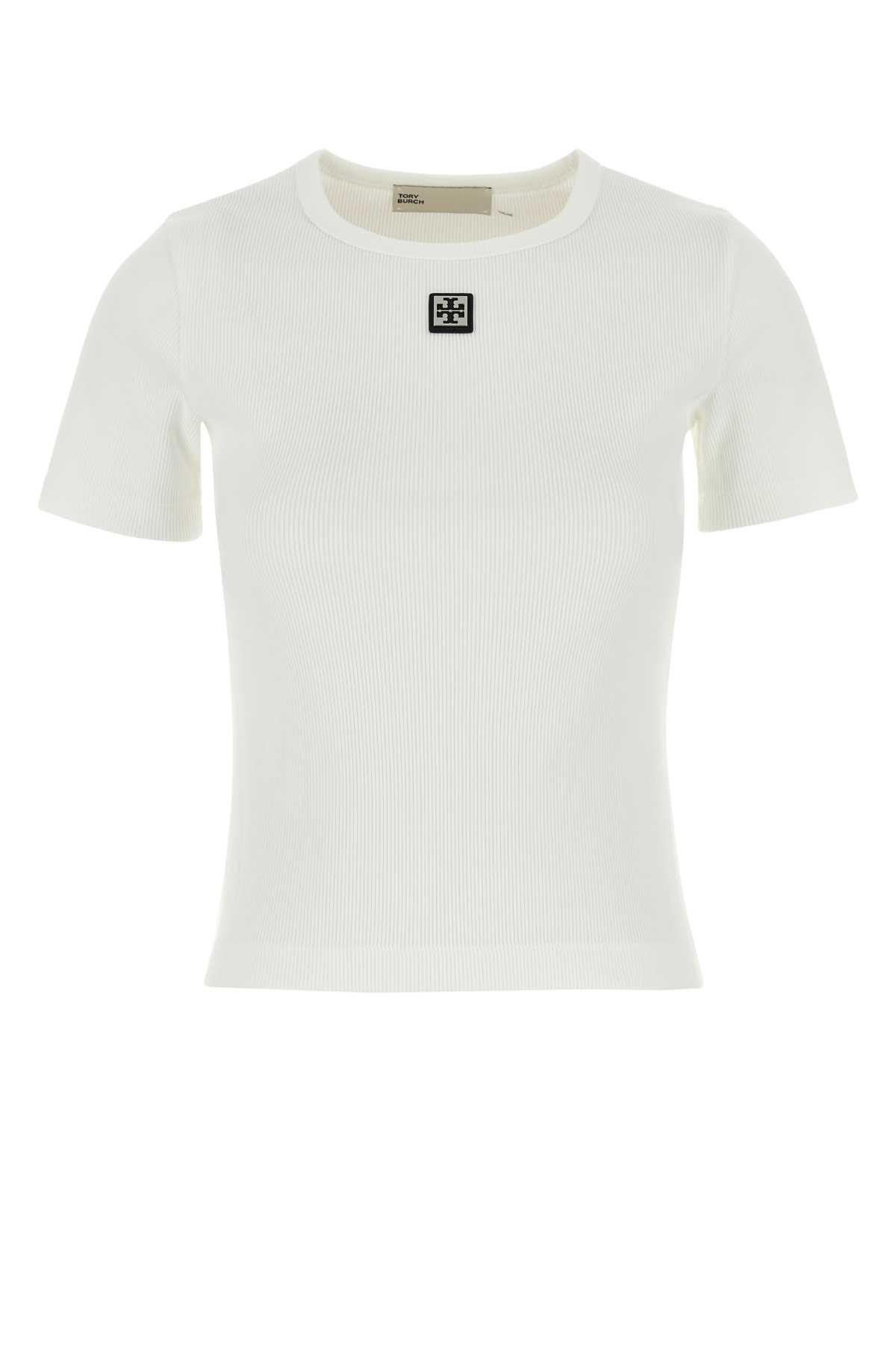 tory burch white cotton t-shirt