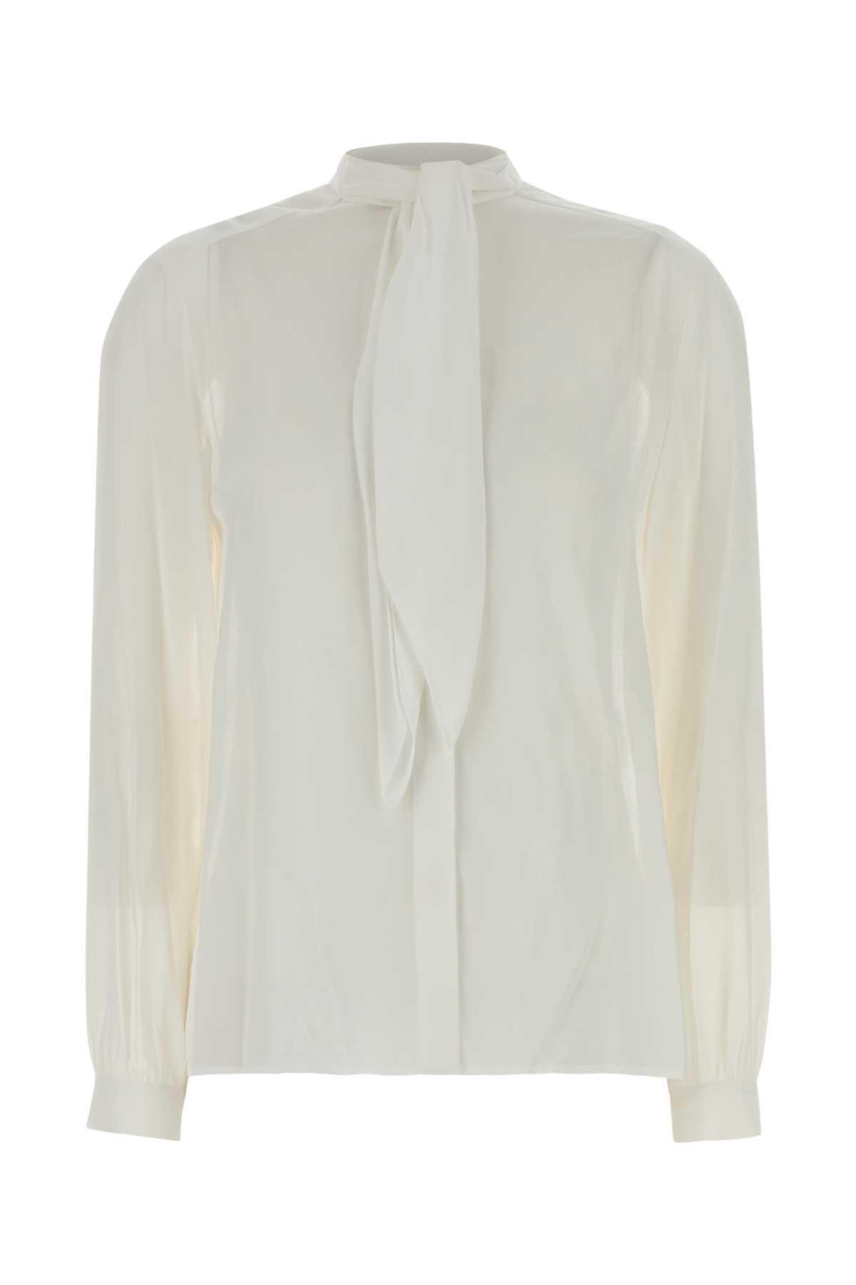 tory burch white crepe shirt