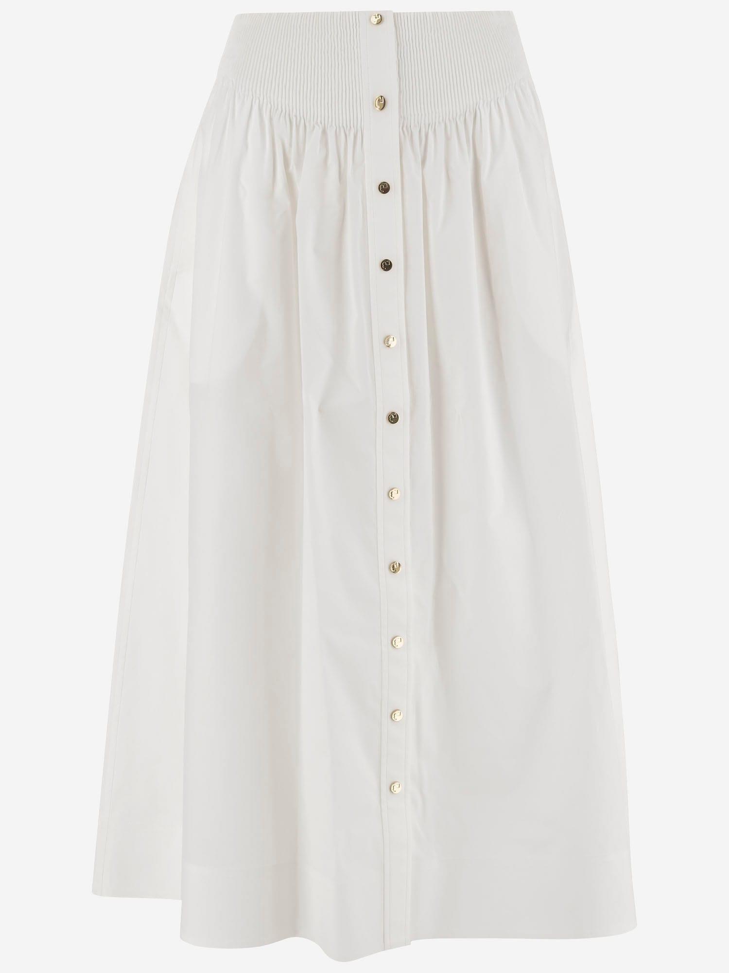 tory burch white stretch poplin skirt