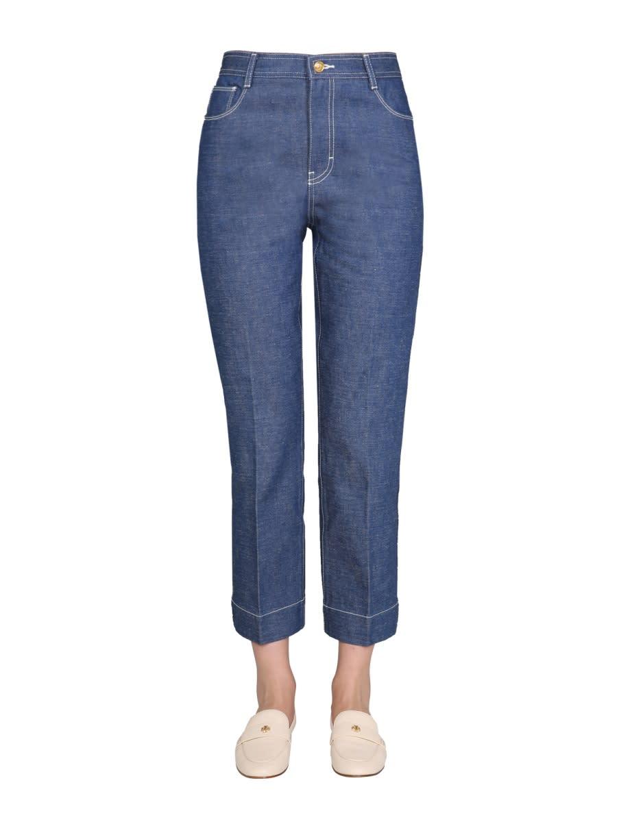 tory burch wide leg jeans
