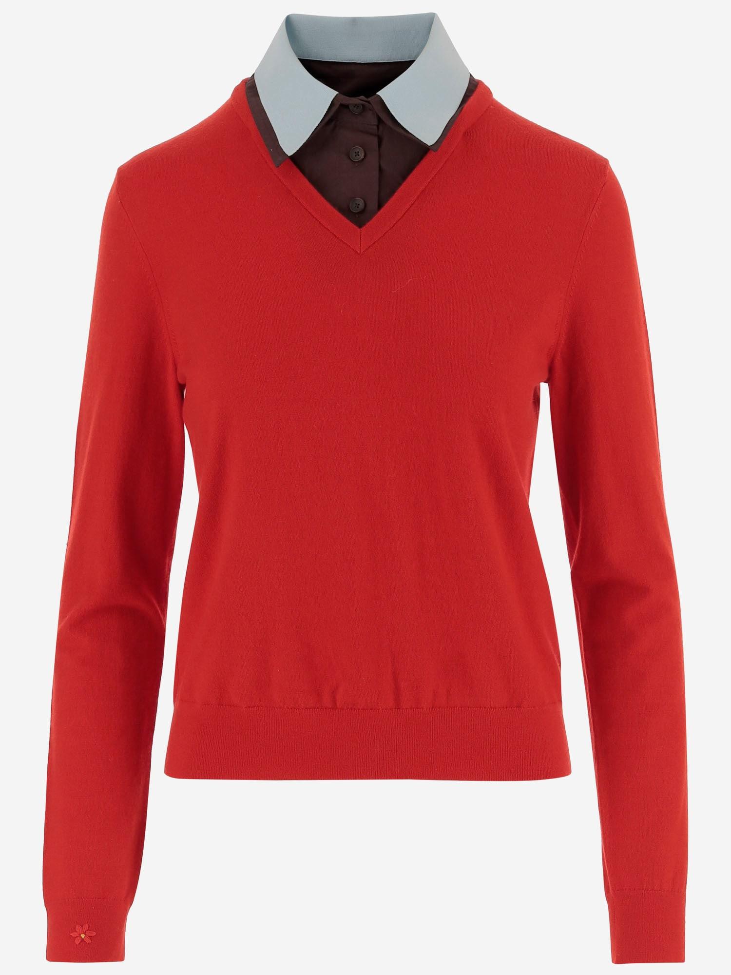 tory burch wool blend sweater with removable collar