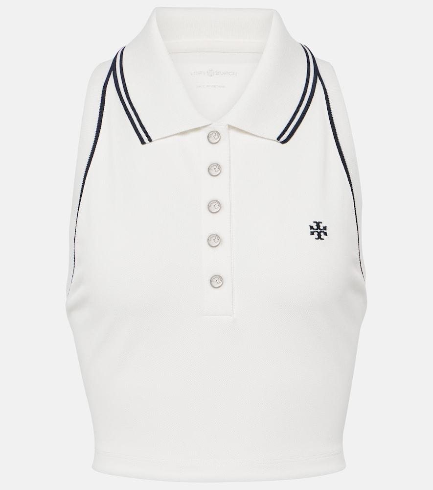 tory sport logo cropped piqué polo shirt