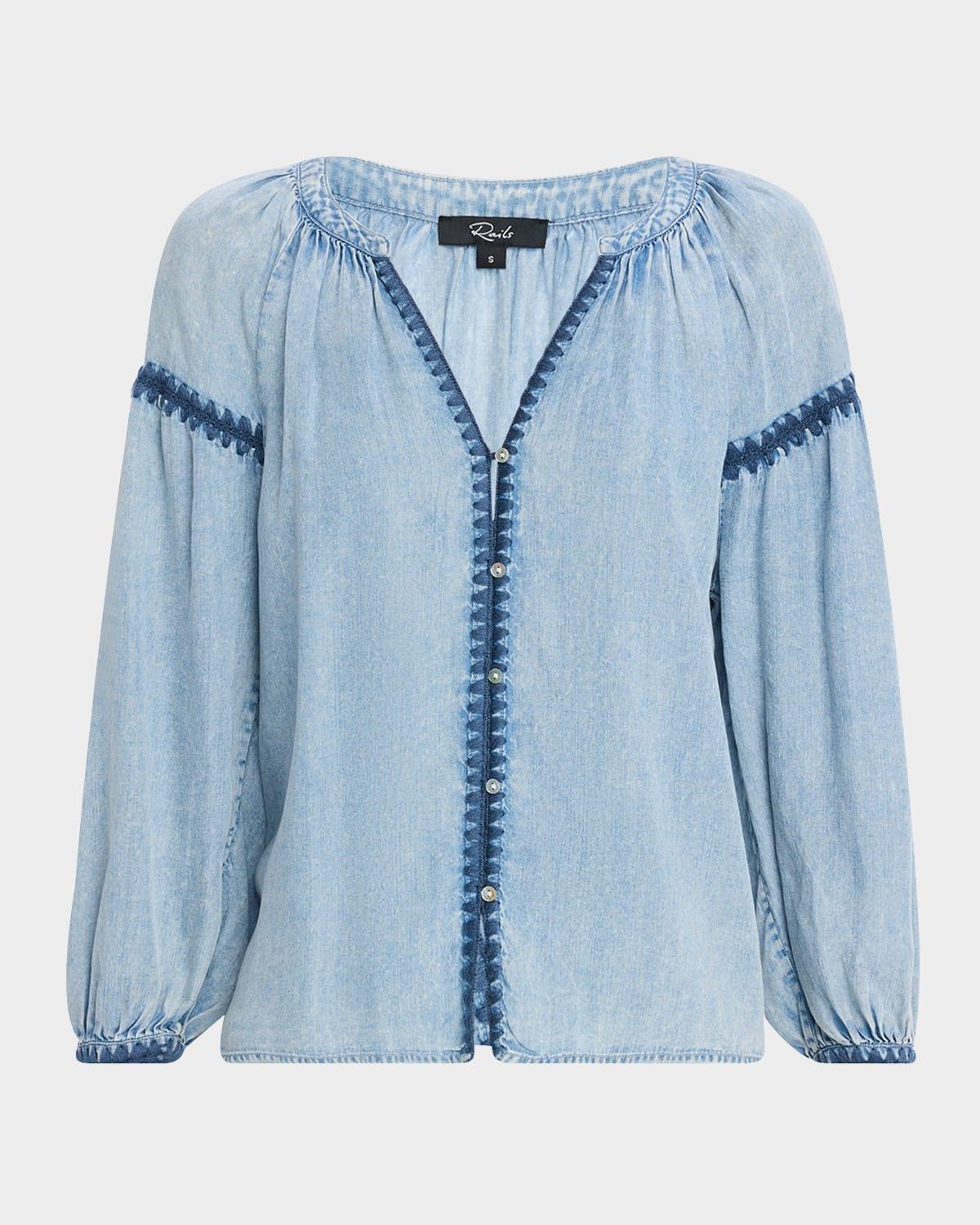 toshi embroidered chambray blouse