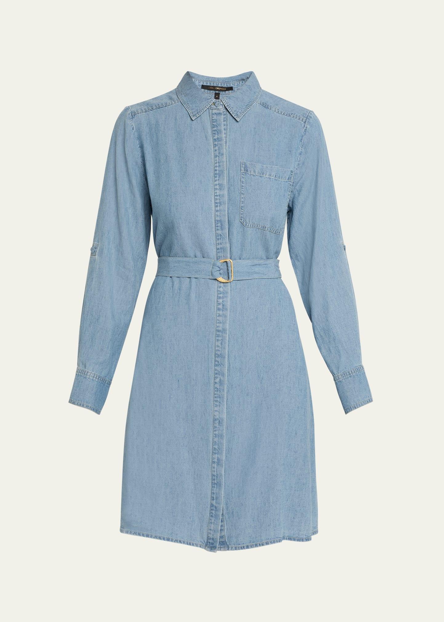 tosia belted denim shirtdress