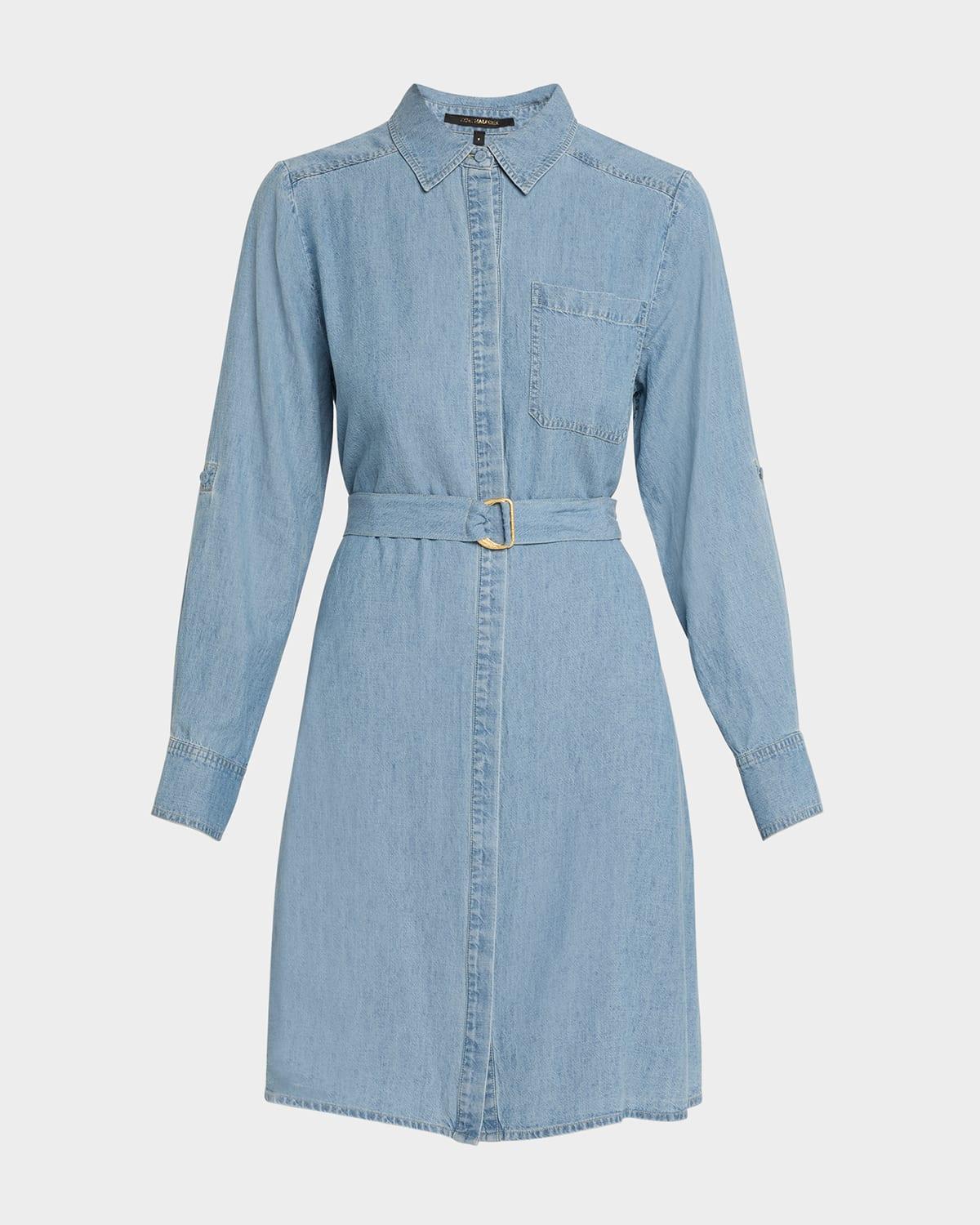 tosia belted denim shirtdress