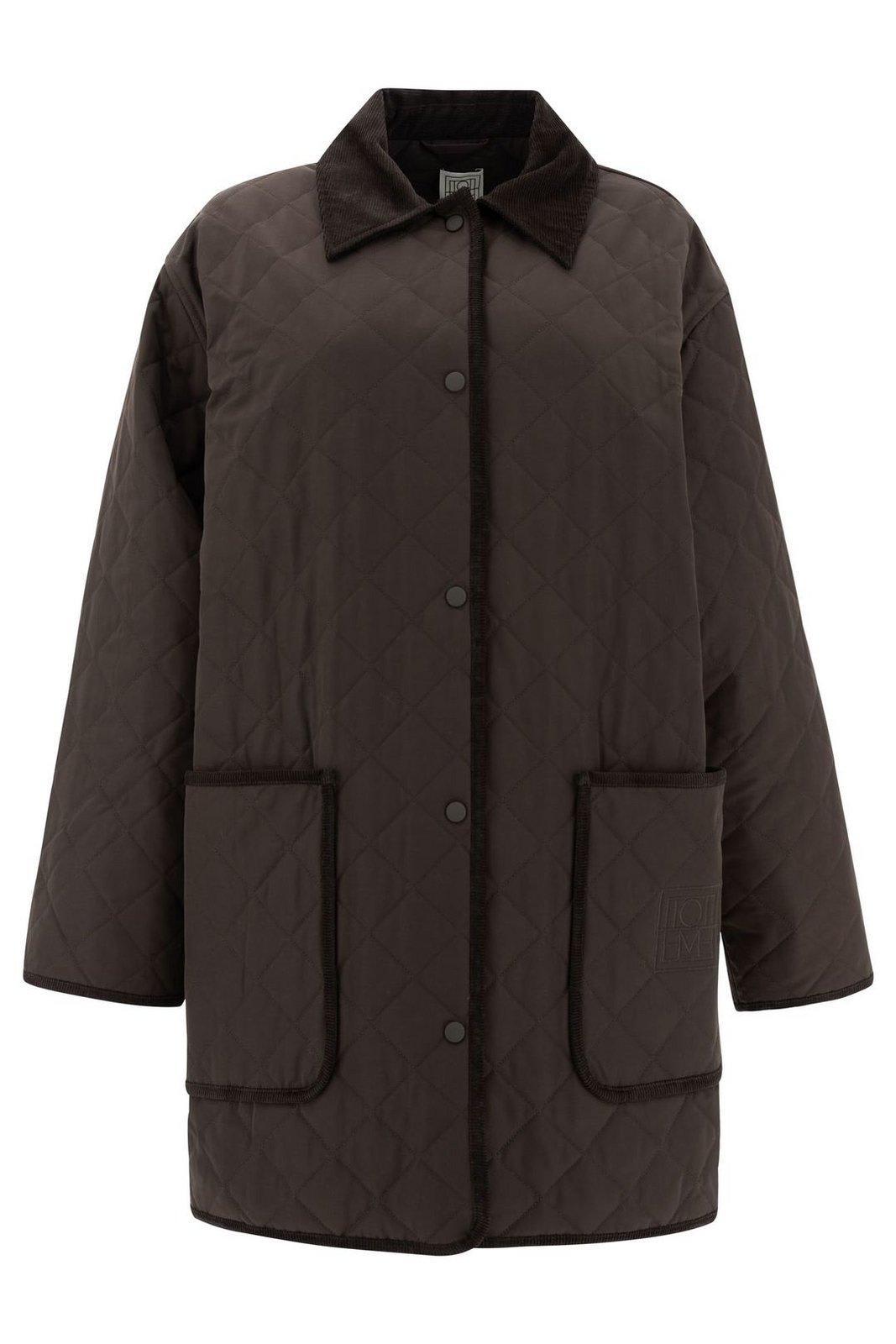 totême diamond-quilted buttoned jacket