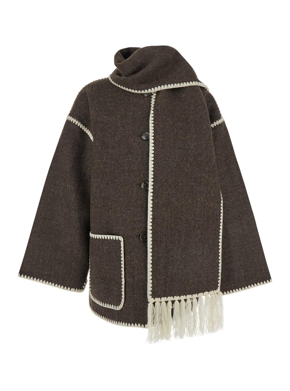 totême embroidered scarf jacket