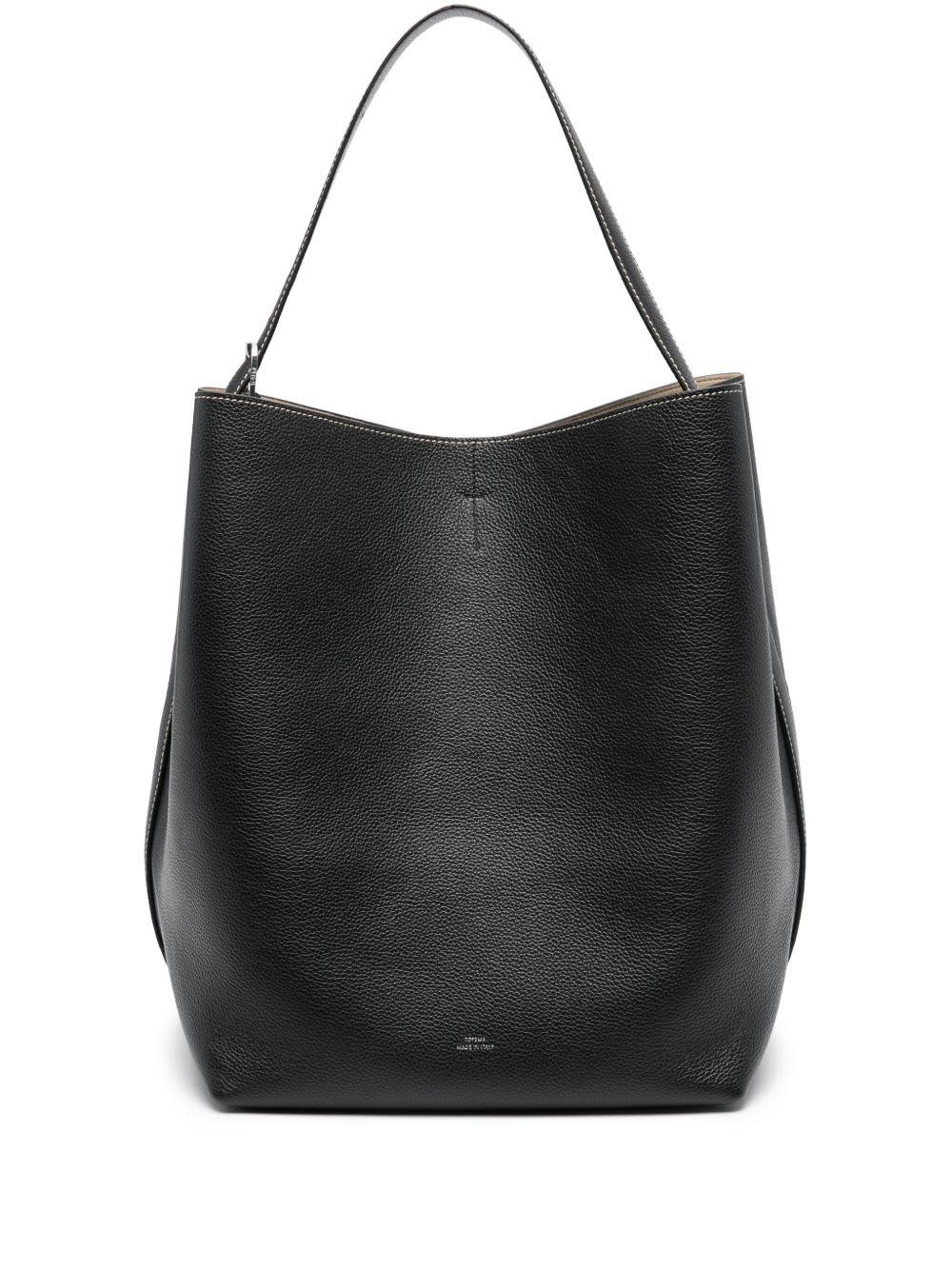 totême leather belted tote bag