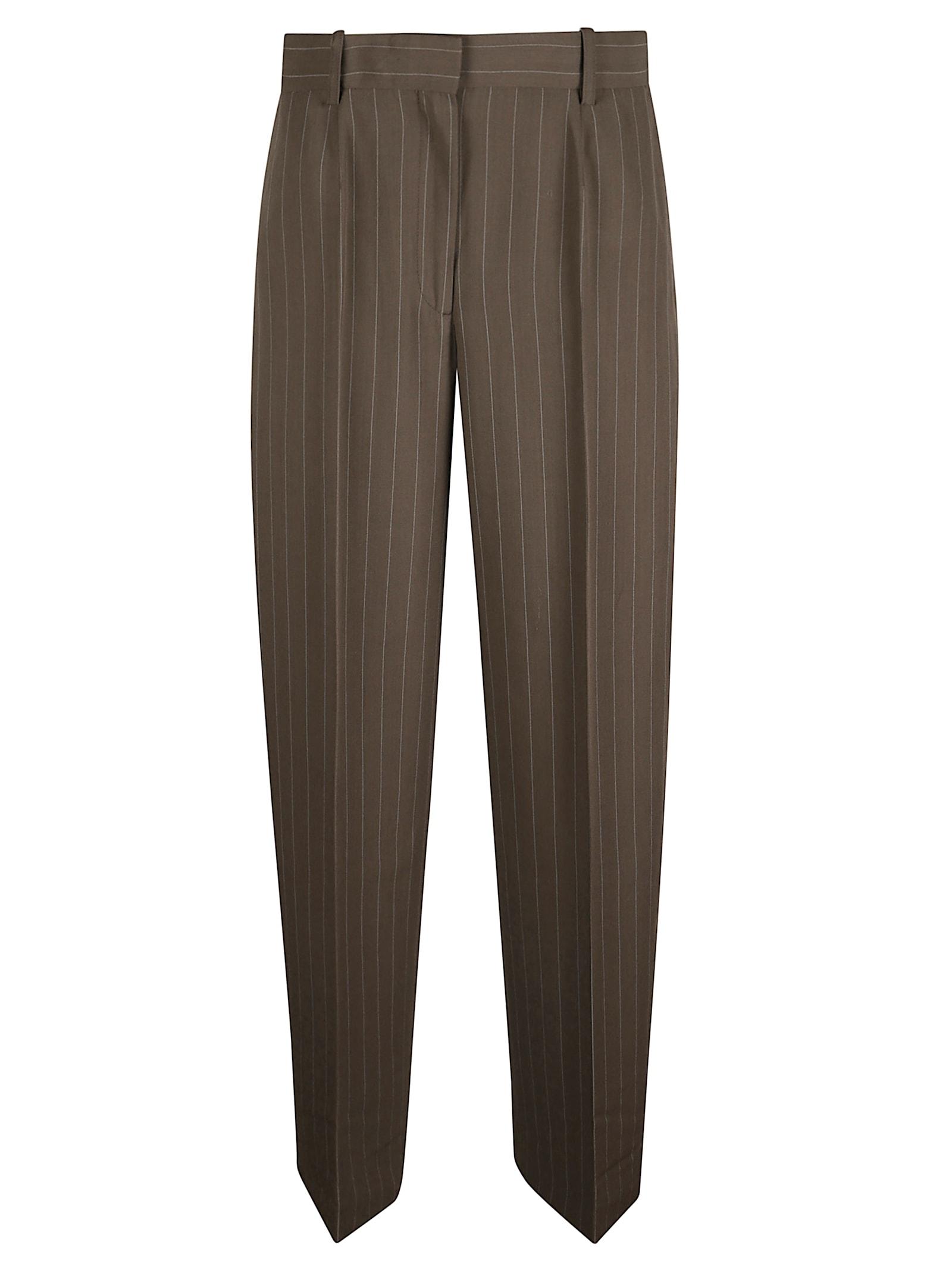 totême wide-leg pinstriped trousers