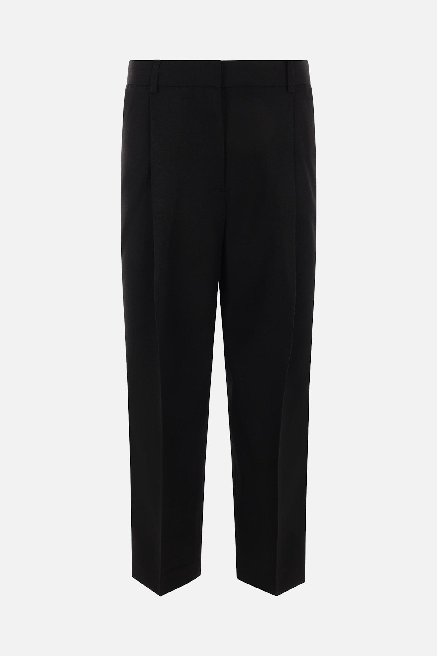 totême wool blend pleated trousers