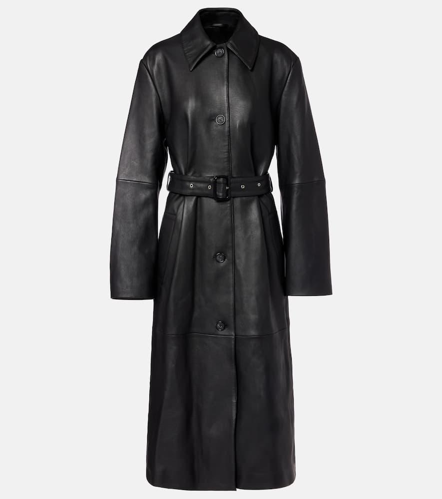 toteme belted leather coat