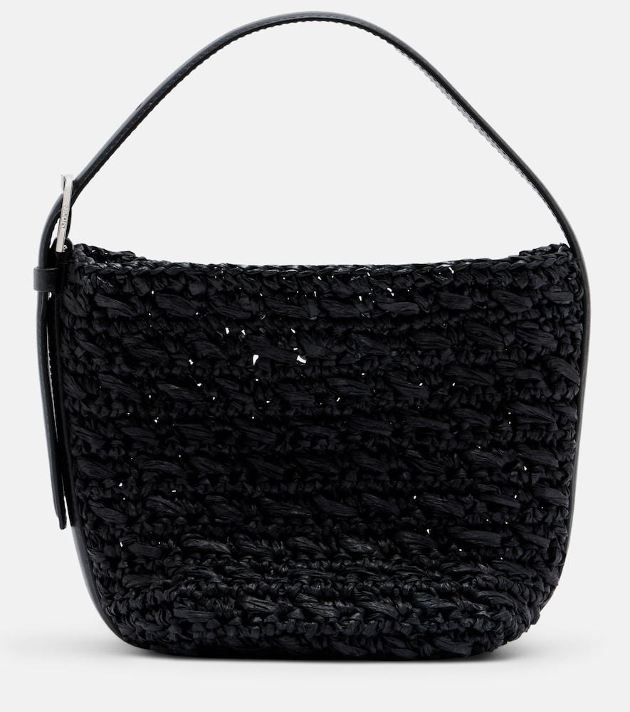 toteme belted small raffia tote bag
