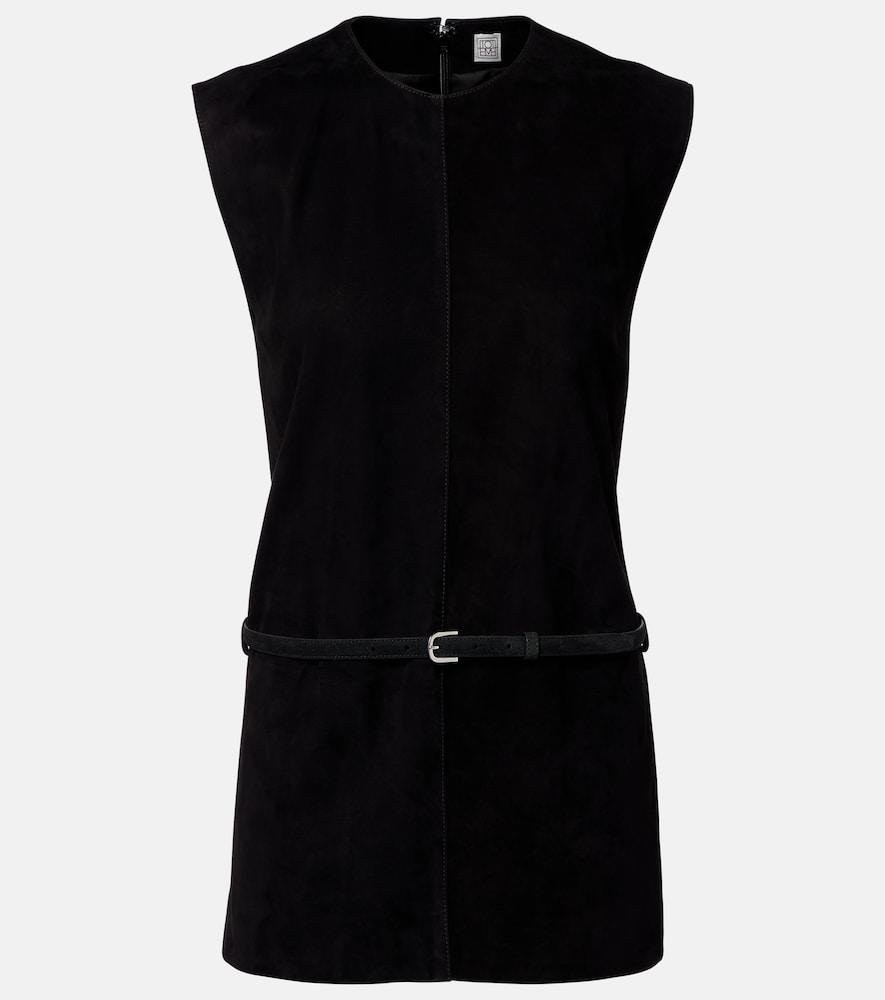 toteme belted suede minidress