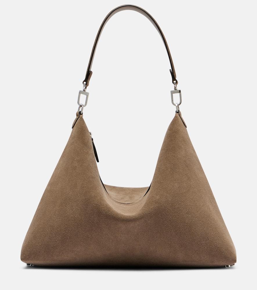 toteme bevel medium suede shoulder bag