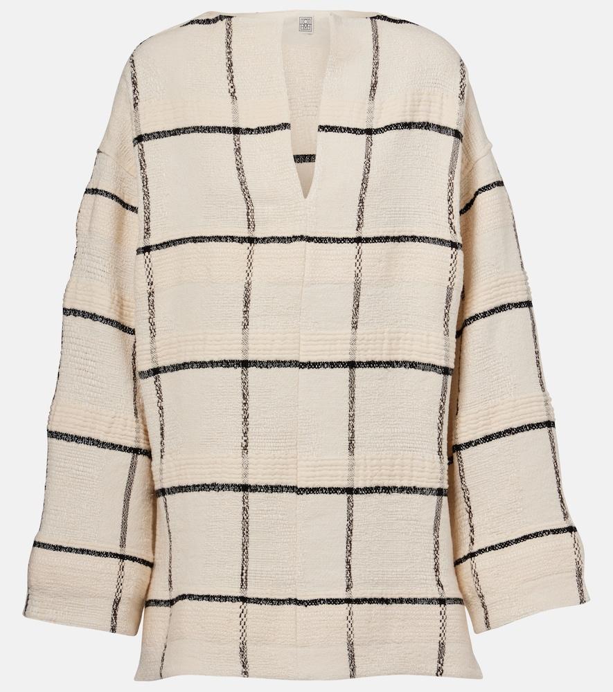 toteme checked cotton and linen