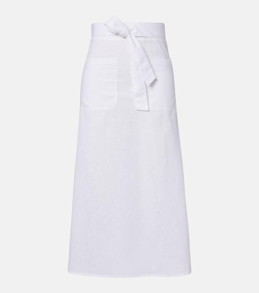 toteme cotton and linen midi skirt