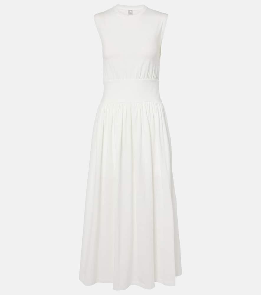 toteme cotton jersey midi dress