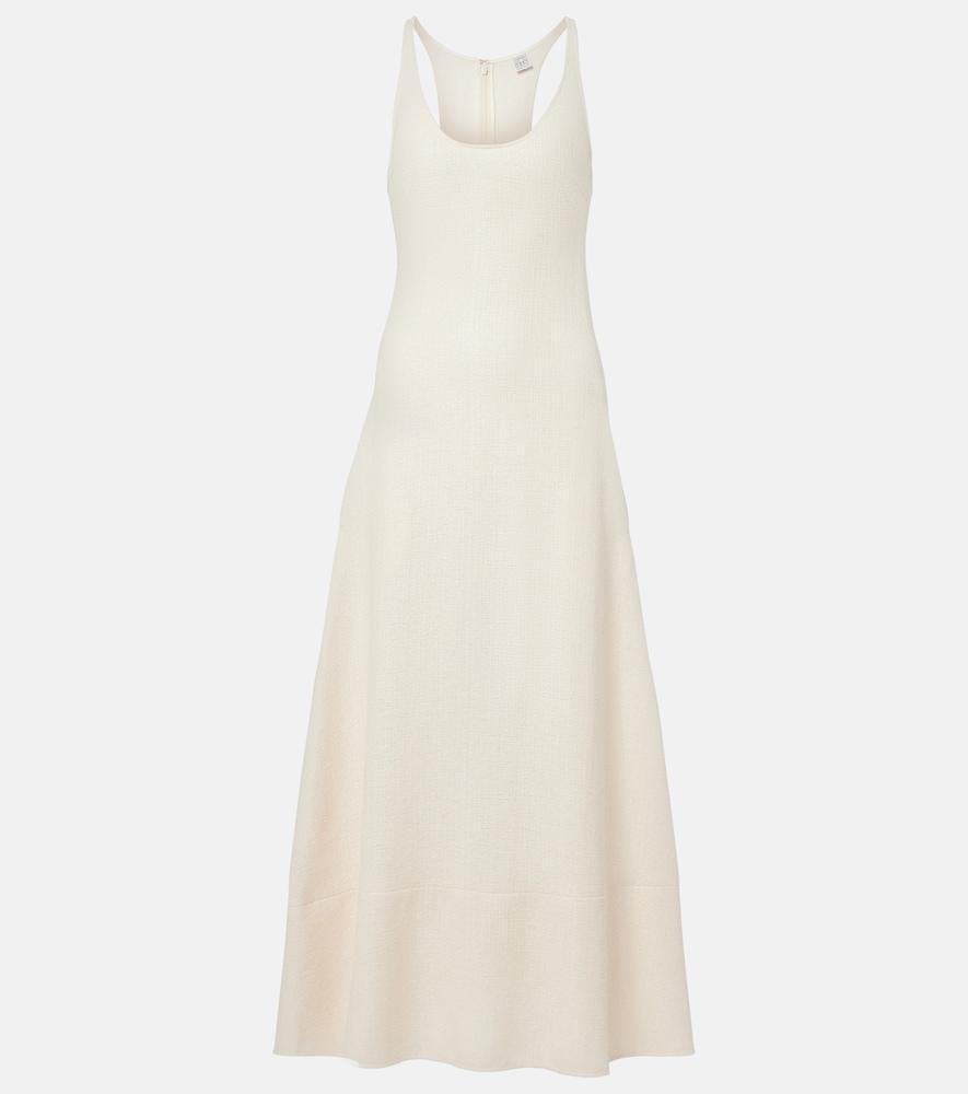 toteme cotton tweed maxi dress