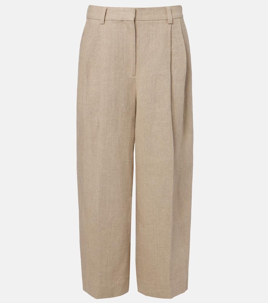 toteme cropped linen wide